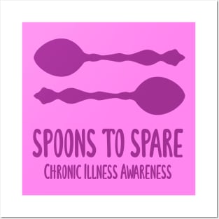 Spoons To Spare - Chronic Illness Awareness (Magenta) Posters and Art